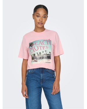 ONLY T-Shirt 15295382 Różowy Regular Fit