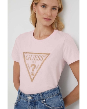 Guess t-shirt damski kolor różowy W4RI69 J1314
