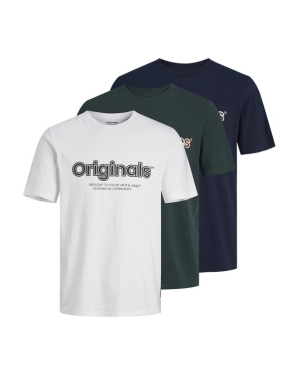 Jack&Jones Komplet 3 t-shirtów 12254138 Kolorowy Standard Fit