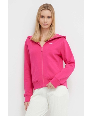 Guess bluza bawełniana ELEANORA damska kolor różowy z kapturem z aplikacją V4RQ04 KC5O0