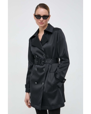 Guess płaszcz LUANA damski kolor czarny przejściowy dwurzędowy W4RL08 WFJ02