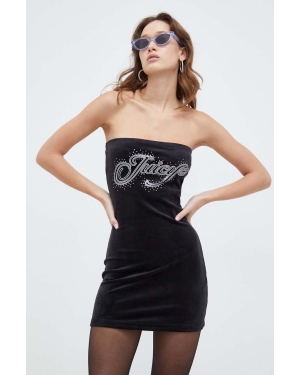Juicy Couture sukienka welurowa kolor czarny mini dopasowana