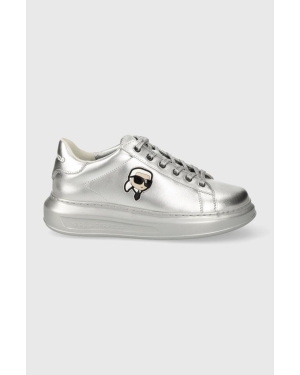 Karl Lagerfeld sneakersy skórzane KAPRI kolor srebrny KL62531M
