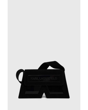 Karl Lagerfeld torebka zamszowa kolor czarny