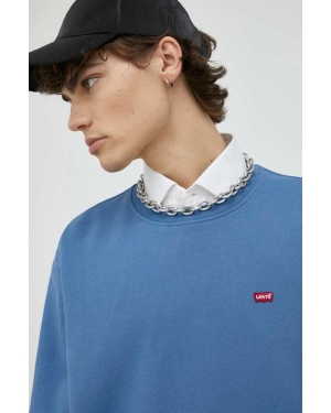 Levi's bluza bawełniana męska kolor niebieski gładka