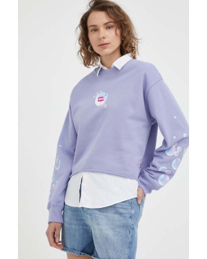 Levi's bluza bawełniana damska kolor fioletowy z nadrukiem