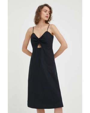 Levi's sukienka bawełniana kolor czarny mini rozkloszowana