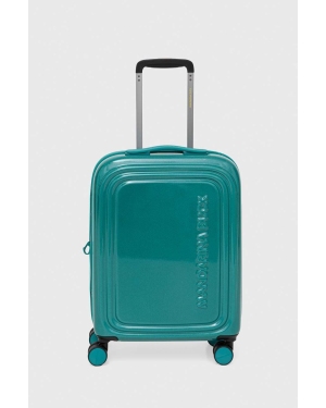 Mandarina Duck walizka LOGODUCK+ GLITTER kolor turkusowy P10GXV24