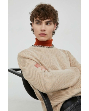 Marc O'Polo sweter bawełniany męski kolor beżowy