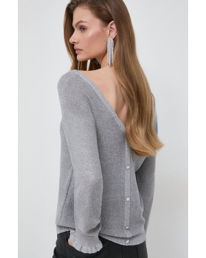 Morgan sweter damski kolor srebrny lekki