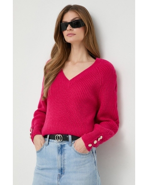 Morgan sweter damski kolor różowy ciepły