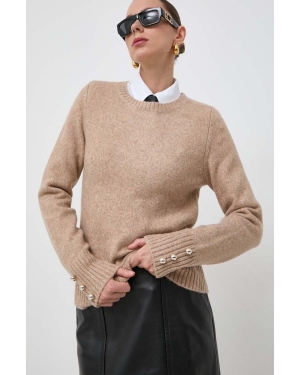Morgan sweter z domieszką wełny damski kolor beżowy