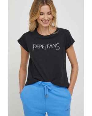 Pepe Jeans t-shirt bawełniany HANNON damski kolor czarny