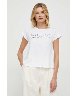 Pepe Jeans t-shirt bawełniany HANNON damski kolor biały