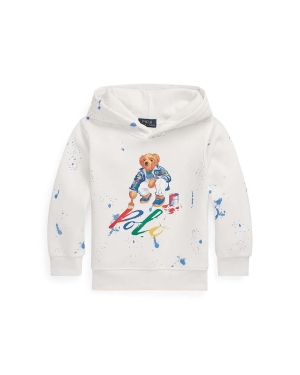 Polo Ralph Lauren bluza dziecięca kolor biały z kapturem wzorzysta