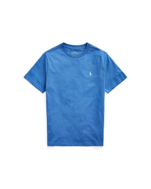 Polo Ralph Lauren t-shirt bawełniany dziecięcy kolor niebieski gładki