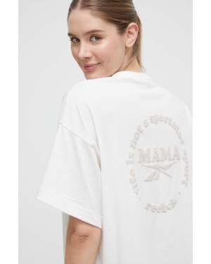 Reebok t-shirt bawełniany MATERNITY damski kolor beżowy