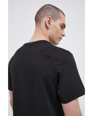 The North Face t-shirt bawełniany kolor czarny gładki
