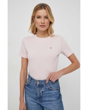 Tommy Hilfiger t-shirt bawełniany damski kolor różowy WW0WW40587