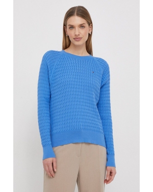 Tommy Hilfiger sweter bawełniany kolor niebieski lekki WW0WW41142