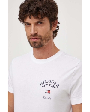 Tommy Hilfiger t-shirt bawełniany męski kolor biały z nadrukiem MW0MW33689