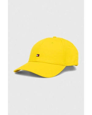 Tommy Hilfiger czapka z daszkiem bawełniana kolor żółty z aplikacją