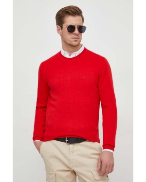 Tommy Hilfiger sweter bawełniany kolor czerwony lekki MW0MW33511