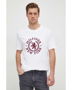 Tommy Hilfiger t-shirt bawełniany męski kolor biały z aplikacją MW0MW33682