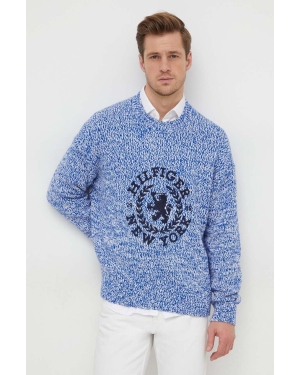 Tommy Hilfiger sweter bawełniany kolor niebieski MW0MW33500