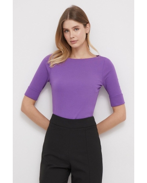 Lauren Ralph Lauren t-shirt damski kolor fioletowy