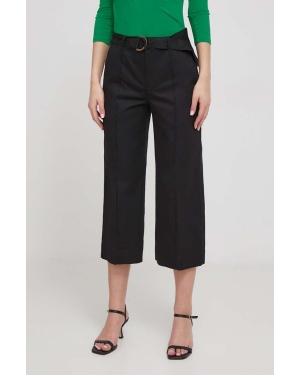 Lauren Ralph Lauren spodnie damskie kolor czarny szerokie high waist