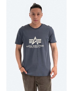 Alpha Industries t-shirt bawełniany kolor szary z nadrukiem 100501.136-GRAFITOWY