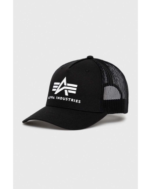 Alpha Industries czapka bawełniana kolor czarny z nadrukiem 186902.03-Black