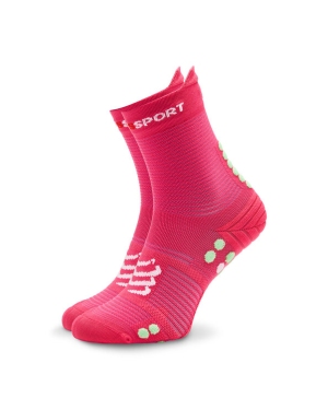 Compressport Skarpety wysokie unisex Pro Racing Socks v4.0 Run High XU00046B Różowy