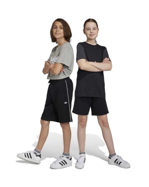 adidas Originals szorty dziecięce kolor czarny gładkie regulowana talia