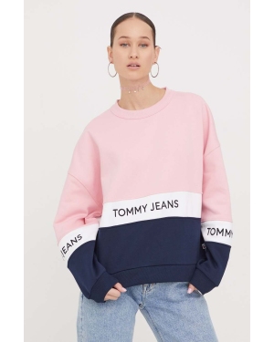 Tommy Jeans bluza damska kolor różowy wzorzysta DW0DW17705