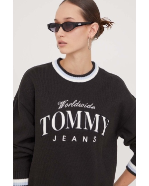 Tommy Jeans sweter bawełniany kolor czarny lekki DW0DW17499