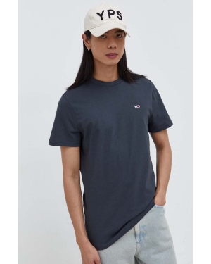 Tommy Jeans t-shirt bawełniany męski kolor szary gładki DM0DM09598