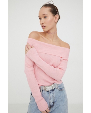 Tommy Jeans sweter damski kolor różowy lekki DW0DW17501