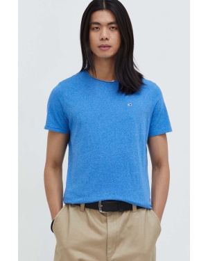 Tommy Jeans t-shirt męski kolor niebieski melanżowy DM0DM09586