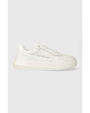 Calvin Klein Jeans sneakersy CHUNKY CUPSOLE LOW LTH IN SAT kolor biały YM0YM00873