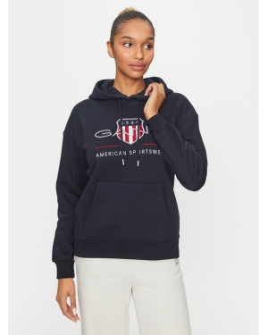 Gant Bluza Rel Archive Shield Hoodie 4204567 Granatowy Relaxed Fit