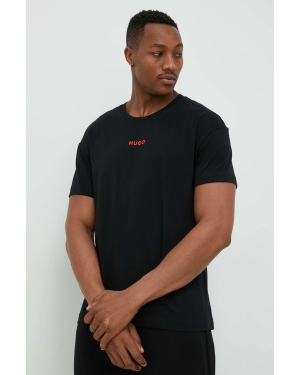HUGO t-shirt męski kolor czarny gładki