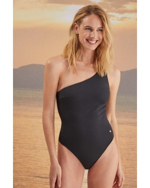 women'secret jednoczęściowy strój kąpielowy PERFECT FIT SUMMER kolor czarny lekko usztywniona miseczka 5525828