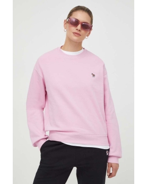 PS Paul Smith bluza bawełniana damska kolor różowy z aplikacją