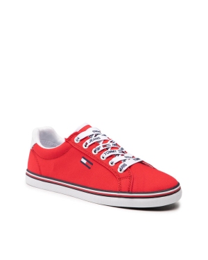Tommy Jeans Tenisówki Essential Lace Up Sneaker EN0EN00786 Czerwony