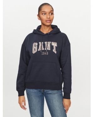 Gant Bluza Rel Logo Hoodie 4200726 Granatowy Relaxed Fit