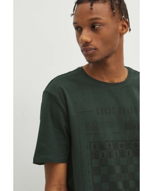 Medicine t-shirt bawełniany męski kolor zielony z nadrukiem
