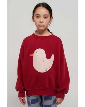 Bobo Choses bluza bawełniana dziecięca kolor czerwony z nadrukiem