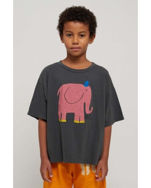 Bobo Choses t-shirt bawełniany dziecięcy kolor szary z nadrukiem
